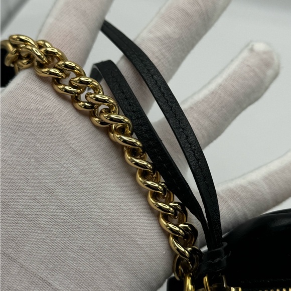 Gucci Monogram Matelasse Diagonal Small GG Marmont Chain Shoulder Bag Beige - Picture 14 of 16